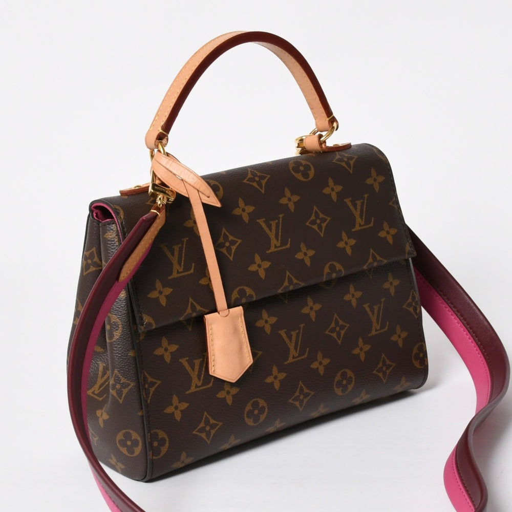 Very Good Condition LOUIS VUITTON Monogram Cluny BB Shoulder Bag M42738 Brown Pink Gold Hardware Used 4a009805