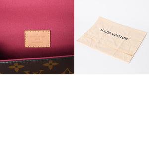 極美品 LOUIS VUITTON ルイヴィトン モノグラム クリュニーBB ショルダーバッグ M42738 ブラウン ピンク ゴールド金具 中古 4a009805