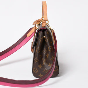 極美品 LOUIS VUITTON ルイヴィトン モノグラム クリュニーBB ショルダーバッグ M42738 ブラウン ピンク ゴールド金具 中古 4a009805