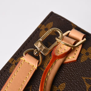 Like new LOUIS VUITTON Shoulder bag M81295 Petit Sac Plat Monogram Brown Gold hardware Used 4a009598