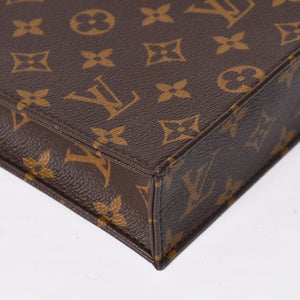 Like new LOUIS VUITTON Shoulder bag M81295 Petit Sac Plat Monogram Brown Gold hardware Used 4a009598