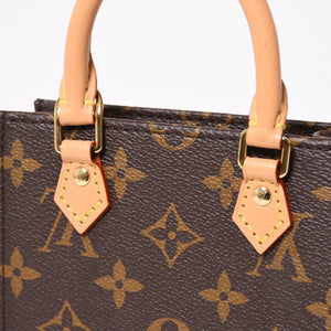 Like new LOUIS VUITTON Shoulder bag M81295 Petit Sac Plat Monogram Brown Gold hardware Used 4a009598