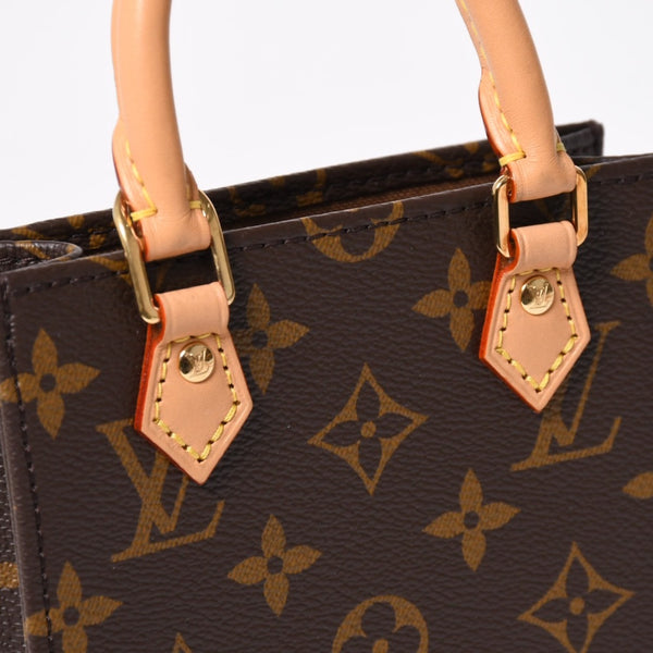 Like new LOUIS VUITTON Shoulder bag M81295 Petit Sac Plat Monogram Brown Gold hardware Used 4a009598