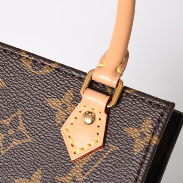 Like new LOUIS VUITTON Shoulder bag M81295 Petit Sac Plat Monogram Brown Gold hardware Used 4a009598