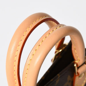 Like new LOUIS VUITTON Shoulder bag M81295 Petit Sac Plat Monogram Brown Gold hardware Used 4a009598