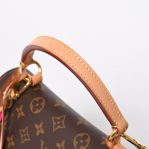 極美品 LOUIS VUITTON ルイヴィトン モノグラム クリュニーBB ショルダーバッグ M42738 ブラウン ピンク ゴールド金具 中古 4a009805