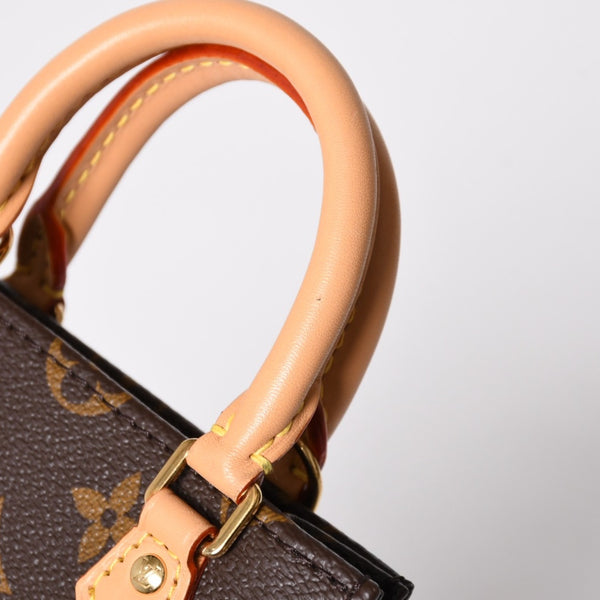 Like new LOUIS VUITTON Shoulder bag M81295 Petit Sac Plat Monogram Brown Gold hardware Used 4a009598
