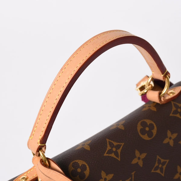 極美品 LOUIS VUITTON ルイヴィトン モノグラム クリュニーBB ショルダーバッグ M42738 ブラウン ピンク ゴールド金具 中古 4a009805