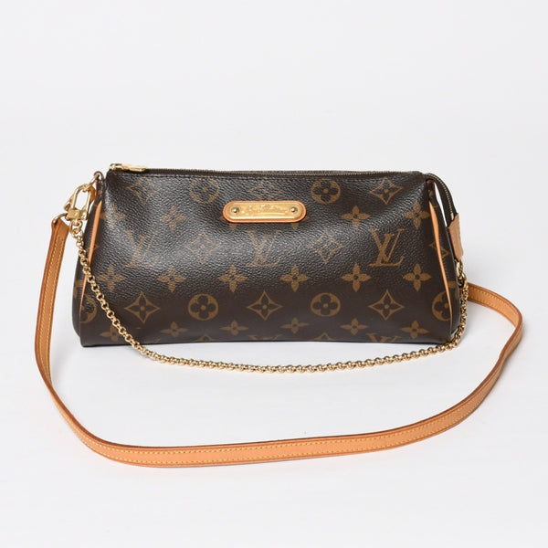 極美品 LOUIS VUITTON ルイヴィトン ポシェット エヴァ モノグラム M95567 ブラウン ゴールド金具 中古 4a009733