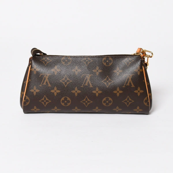 極美品 LOUIS VUITTON ルイヴィトン ポシェット エヴァ モノグラム M95567 ブラウン ゴールド金具 中古 4a009733