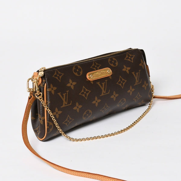 極美品 LOUIS VUITTON ルイヴィトン ポシェット エヴァ モノグラム M95567 ブラウン ゴールド金具 中古 4a009733