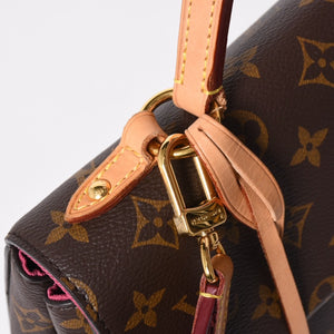 極美品 LOUIS VUITTON ルイヴィトン モノグラム クリュニーBB ショルダーバッグ M42738 ブラウン ピンク ゴールド金具 中古 4a009805