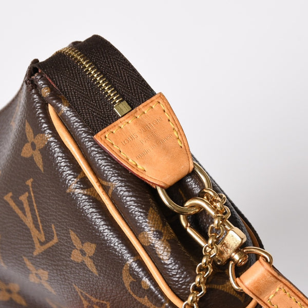 極美品 LOUIS VUITTON ルイヴィトン ポシェット エヴァ モノグラム M95567 ブラウン ゴールド金具 中古 4a009733