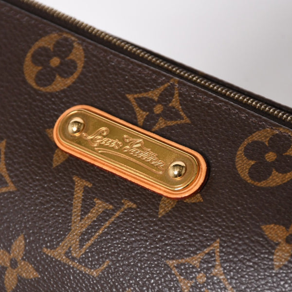 極美品 LOUIS VUITTON ルイヴィトン ポシェット エヴァ モノグラム M95567 ブラウン ゴールド金具 中古 4a009733