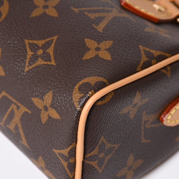 Like new LOUIS VUITTON Nano Speedy Handbag 2WAY Bag M81085 Monogram PVC Used Leather Gold Hardware 4a001234