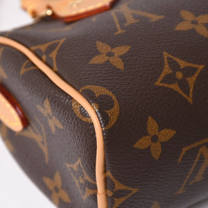 Like new LOUIS VUITTON Nano Speedy Handbag 2WAY Bag M81085 Monogram PVC Used Leather Gold Hardware 4a001234