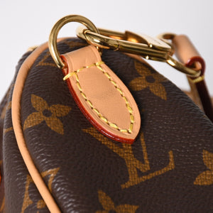 Like new LOUIS VUITTON Nano Speedy Handbag 2WAY Bag M81085 Monogram PVC Used Leather Gold Hardware 4a001234
