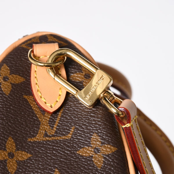 Like new LOUIS VUITTON Nano Speedy Handbag 2WAY Bag M81085 Monogram PVC Used Leather Gold Hardware 4a001234