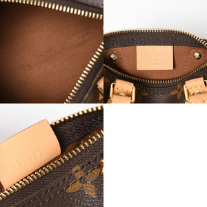 Like new LOUIS VUITTON Nano Speedy Handbag 2WAY Bag M81085 Monogram PVC Used Leather Gold Hardware 4a001234