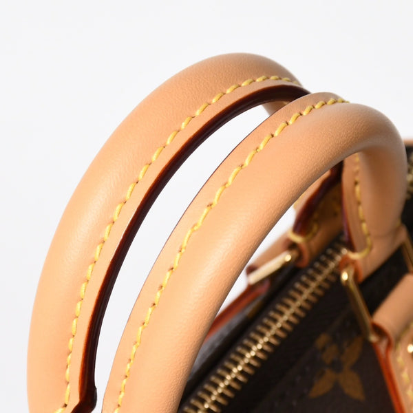Like new LOUIS VUITTON Nano Speedy Handbag 2WAY Bag M81085 Monogram PVC Used Leather Gold Hardware 4a001234