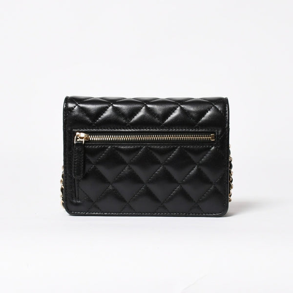 Like new CHANEL Chain wallet bi-fold wallet 31 series here mark lambskin black gold hardware used 4a009590