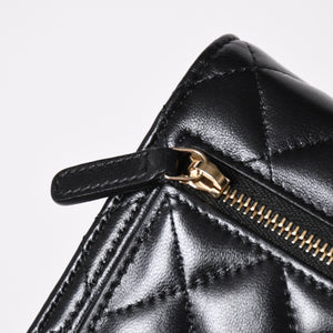 Like new CHANEL Chain wallet bi-fold wallet 31 series here mark lambskin black gold hardware used 4a009590