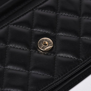 Like new CHANEL Chain wallet bi-fold wallet 31 series here mark lambskin black gold hardware used 4a009590