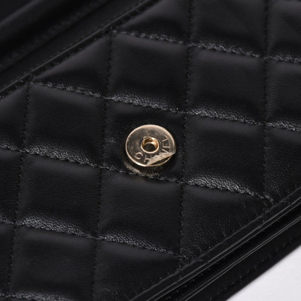 Like new CHANEL Chain wallet bi-fold wallet 31 series here mark lambskin black gold hardware used 4a009590