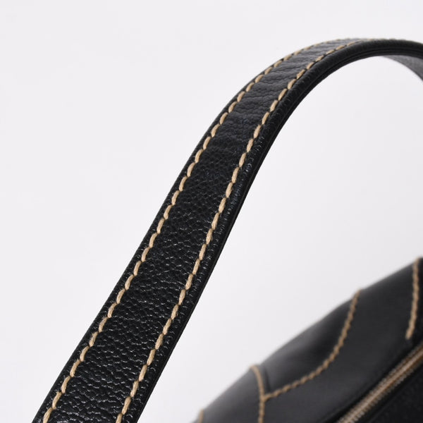 極美品 CHANEL シャネル ワイルドステッチ トップハンドル ワンショルダーバッグ 9番台 ココマーク キャビアスキン ゴールド金具 中古 4a009743