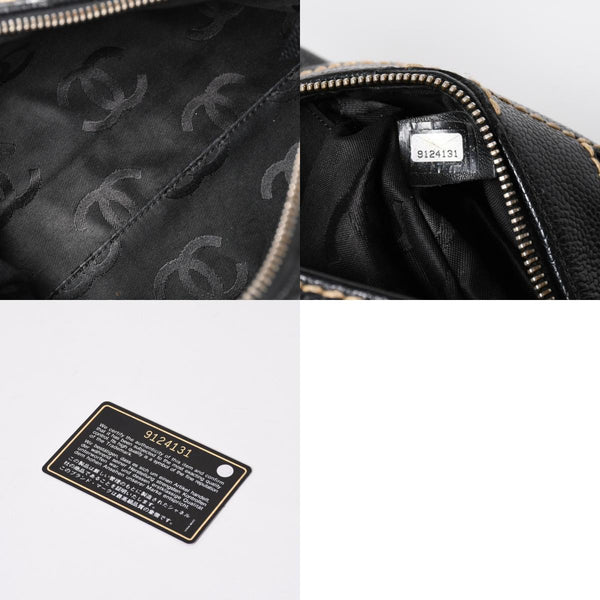 極美品 CHANEL シャネル ワイルドステッチ トップハンドル ワンショルダーバッグ 9番台 ココマーク キャビアスキン ゴールド金具 中古 4a009743
