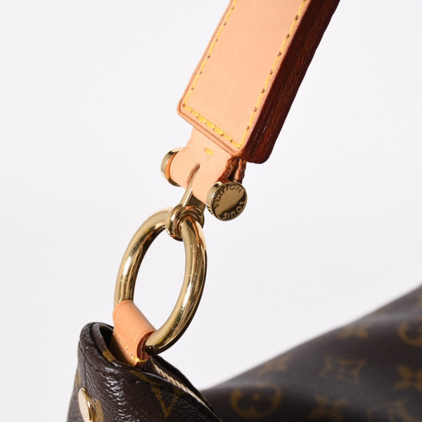 極美品 LOUIS VUITTON ルイヴィトン シュリPM ワンショルダーバッグ M40586 PVC ヌメ革 ブラウン ゴールド金具 中古 4a009810
