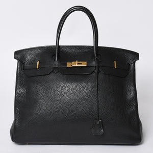 極美品 HERMES エルメス バーキン40 ブラック トゴ 40cm T刻印 ゴールド金具 ハンドバッグ 中古 4a000992