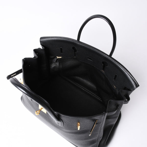 極美品 HERMES エルメス バーキン40 ブラック トゴ 40cm T刻印 ゴールド金具 ハンドバッグ 中古 4a000992