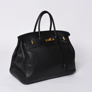 極美品 HERMES エルメス バーキン40 ブラック トゴ 40cm T刻印 ゴールド金具 ハンドバッグ 中古 4a000992