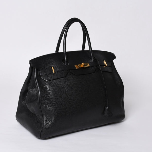 極美品 HERMES エルメス バーキン40 ブラック トゴ 40cm T刻印 ゴールド金具 ハンドバッグ 中古 4a000992