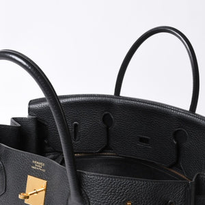 極美品 HERMES エルメス バーキン40 ブラック トゴ 40cm T刻印 ゴールド金具 ハンドバッグ 中古 4a000992