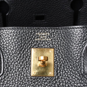 極美品 HERMES エルメス バーキン40 ブラック トゴ 40cm T刻印 ゴールド金具 ハンドバッグ 中古 4a000992
