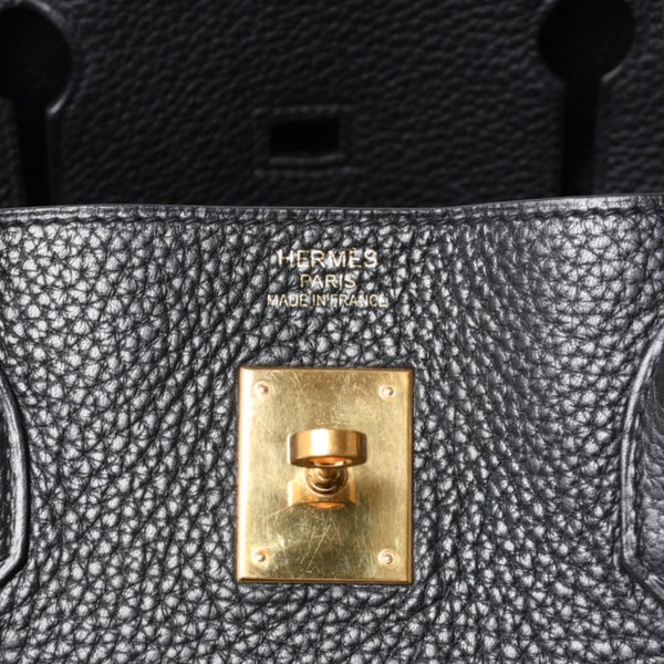 極美品 HERMES エルメス バーキン40 ブラック トゴ 40cm T刻印 ゴールド金具 ハンドバッグ 中古 4a000992