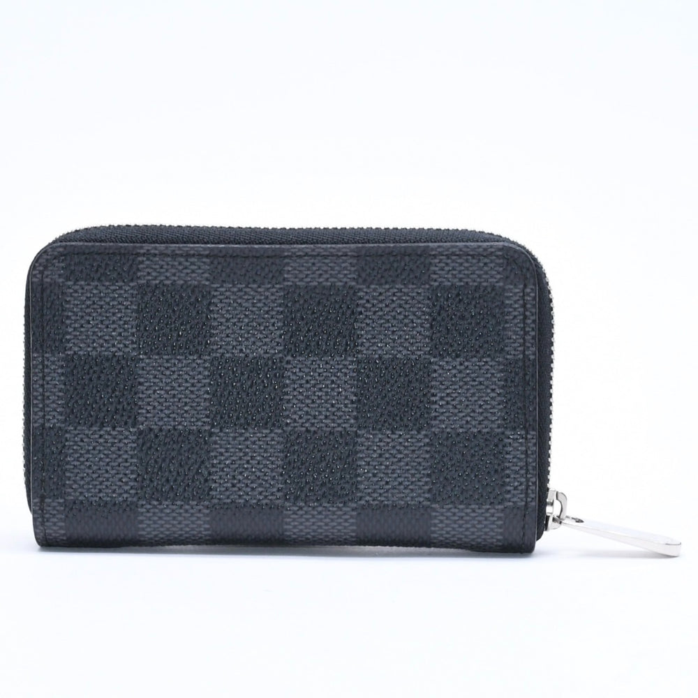 新品同様 LOUIS VUITTON ルイヴィトン ジッピーコインパース N63076 ブラック ミニウォレット ダミエグラフィットキャンバス シルバー金具 中古 4a009752