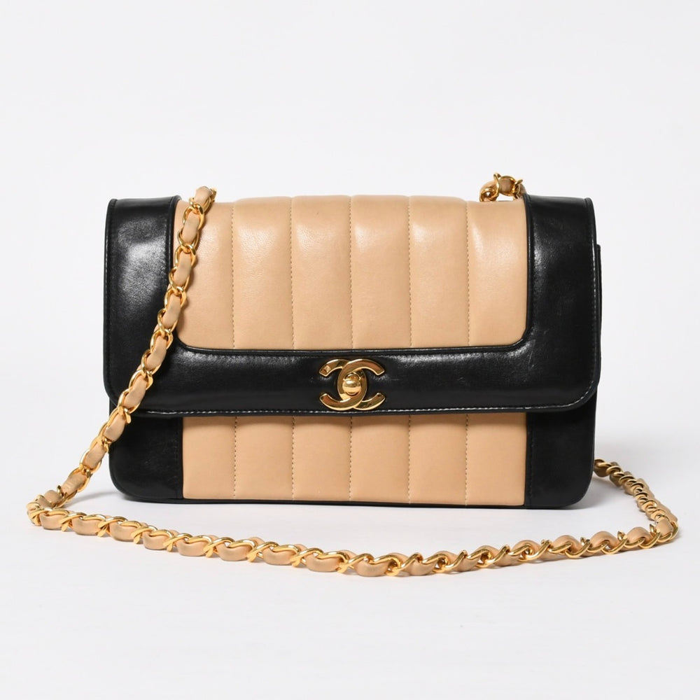 極美品 CHANEL シャネル マドモアゼル Sフラップ Sチェーンショルダーバッグ 2番台 ココマーク ラムスキン ゴールド金具 中古 4a010015