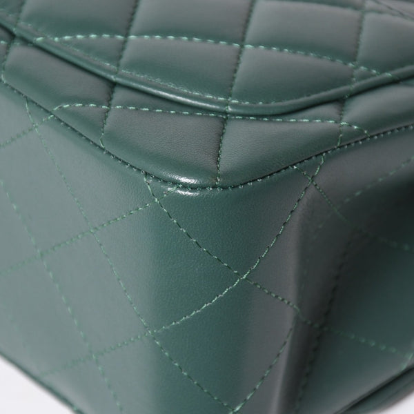 極美品 CHANEL シャネル ミニマトラッセ 16 Sフラップ Sチェーンショルダーバッグ 26番台 ココマーク ラムスキン グリーン 中古 4a009593