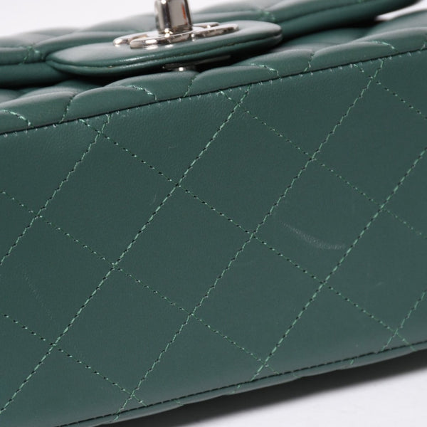 極美品 CHANEL シャネル ミニマトラッセ 16 Sフラップ Sチェーンショルダーバッグ 26番台 ココマーク ラムスキン グリーン 中古 4a009593