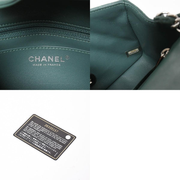 極美品 CHANEL シャネル ミニマトラッセ 16 Sフラップ Sチェーンショルダーバッグ 26番台 ココマーク ラムスキン グリーン 中古 4a009593