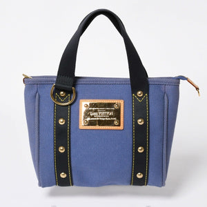 極美品 LOUIS VUITTON ルイヴィトン LV アンティグア カバPM ミニ ハンドバッグ M40090 アンティグア ブルー ゴールド金具 中古 4a009647