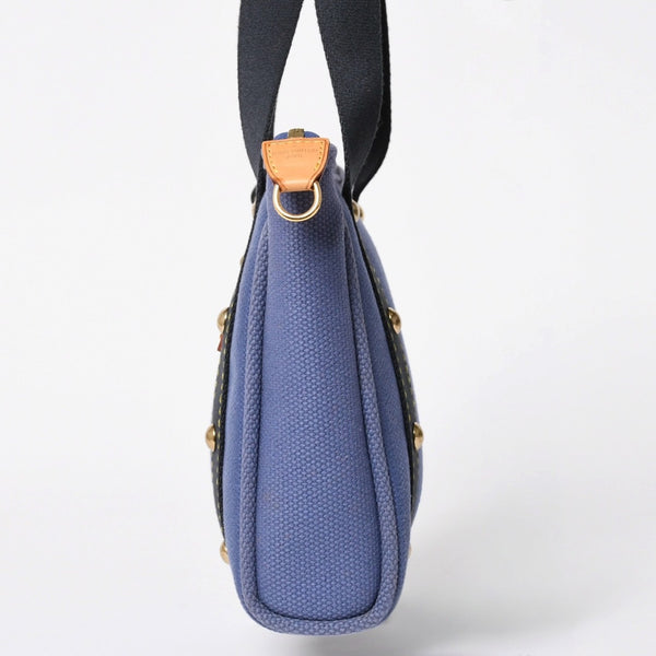 極美品 LOUIS VUITTON ルイヴィトン LV アンティグア カバPM ミニ ハンドバッグ M40090 アンティグア ブルー ゴールド金具 中古 4a009647