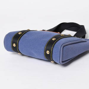 極美品 LOUIS VUITTON ルイヴィトン LV アンティグア カバPM ミニ ハンドバッグ M40090 アンティグア ブルー ゴールド金具 中古 4a009647