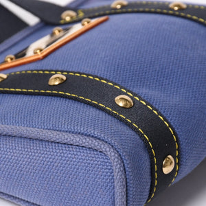 極美品 LOUIS VUITTON ルイヴィトン LV アンティグア カバPM ミニ ハンドバッグ M40090 アンティグア ブルー ゴールド金具 中古 4a009647