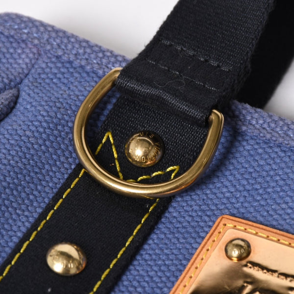 極美品 LOUIS VUITTON ルイヴィトン LV アンティグア カバPM ミニ ハンドバッグ M40090 アンティグア ブルー ゴールド金具 中古 4a009647
