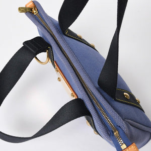 極美品 LOUIS VUITTON ルイヴィトン LV アンティグア カバPM ミニ ハンドバッグ M40090 アンティグア ブルー ゴールド金具 中古 4a009647