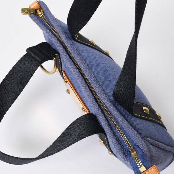 極美品 LOUIS VUITTON ルイヴィトン LV アンティグア カバPM ミニ ハンドバッグ M40090 アンティグア ブルー ゴールド金具 中古 4a009647